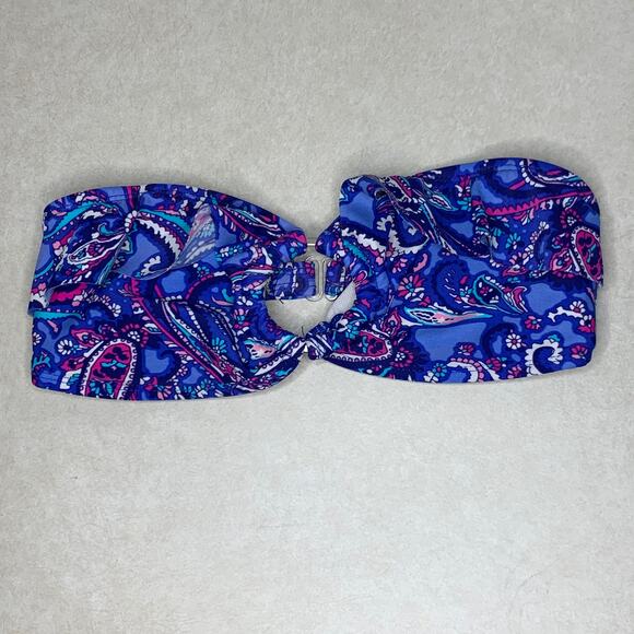 Kirra Floral Paisley Print Strapless Bandeau Bikini Top - Picture 1 of 6